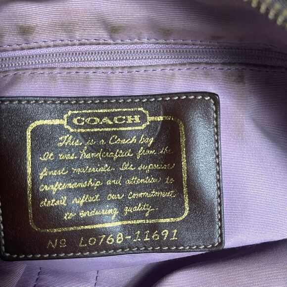 Coach Signature khaki & Brown canvas medium Shoulder with Brown trims & … - Picture 8 of 15